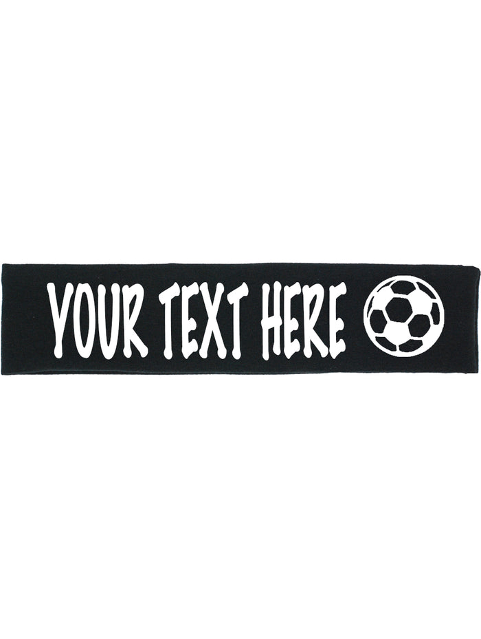 Custom SOCCER Cotton Headband - Flat (Non Sparkle) Letters!