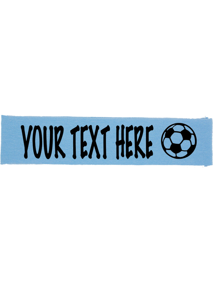 Custom SOCCER Cotton Headband - Flat (Non Sparkle) Letters!