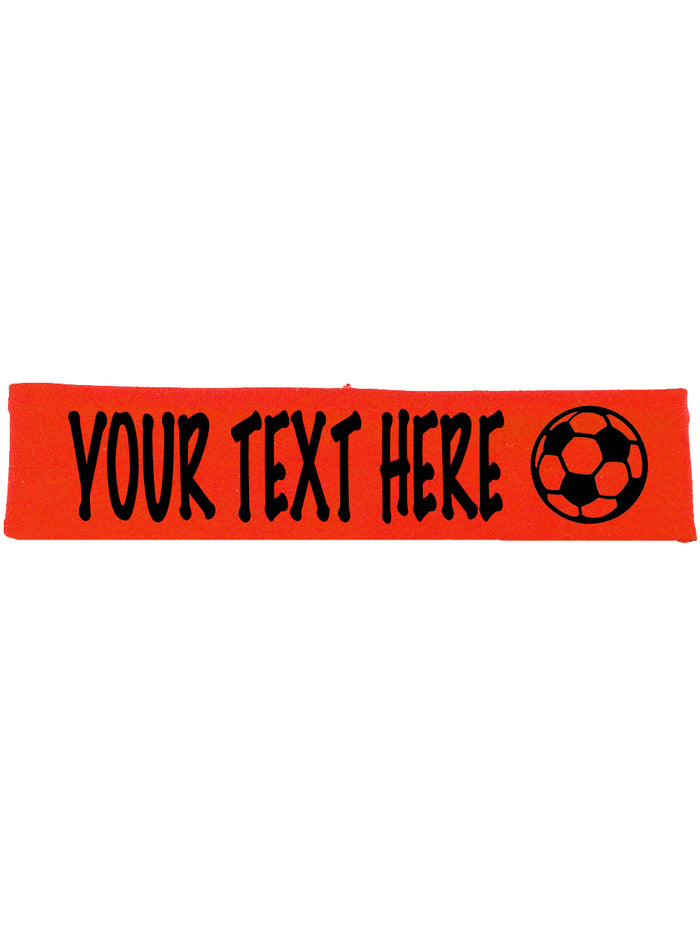Custom SOCCER Cotton Headband - Flat (Non Sparkle) Letters!