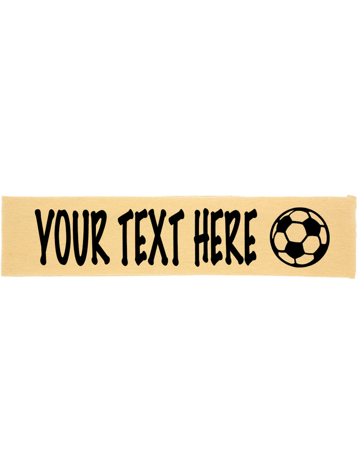 Custom SOCCER Cotton Headband - Flat (Non Sparkle) Letters!