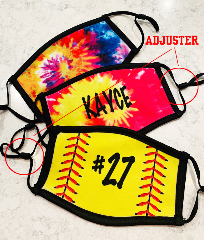 Custom Softball Laces Mask - Add Your Name/Number - Adult and Kids