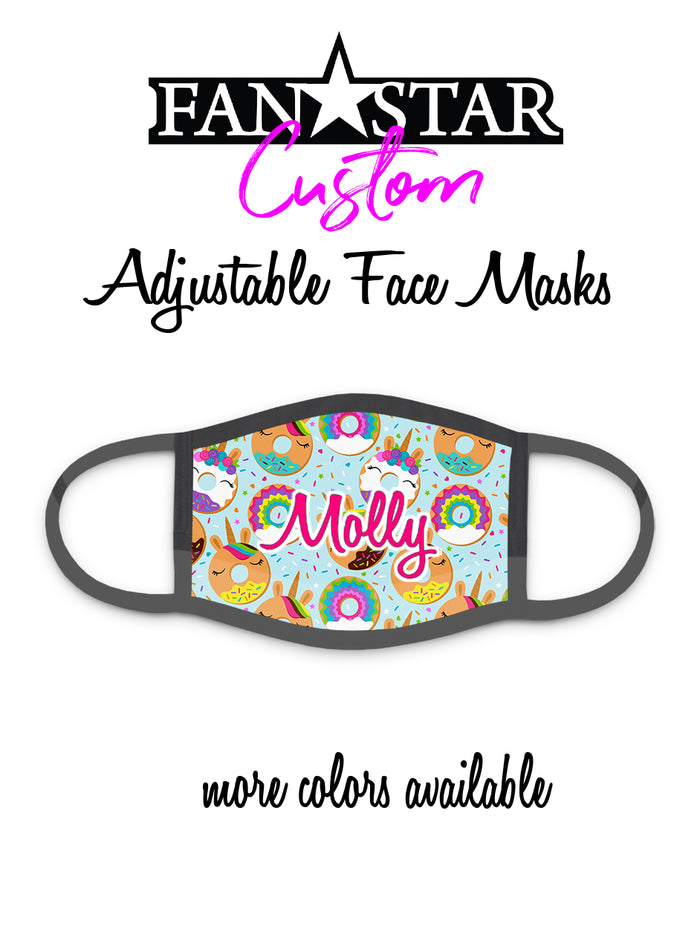 Custom Unicorn Donuts Face Mask - Doughnuts Face Mask - Choose Your Colors