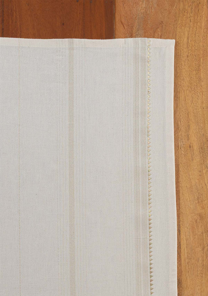 Daaram Gold & Beige Neutral Cotton Zari Blend Textured Curtain For Livingroom / Bedroom | Light Reduction | Single Piece