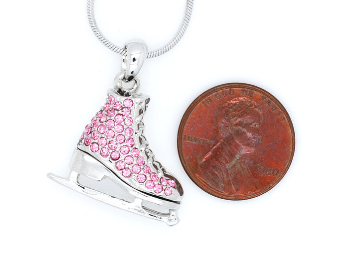 Deluxe Figure Skate Necklace - Enamel/Crystal