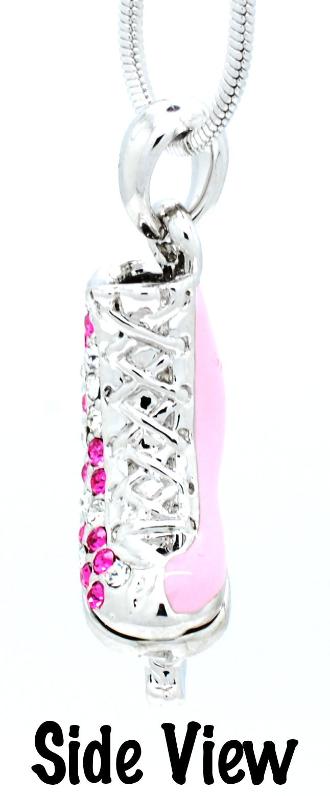 Deluxe Figure Skate Necklace - Enamel/Crystal