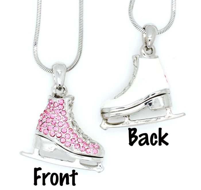 Deluxe Figure Skate Necklace - Enamel/Crystal