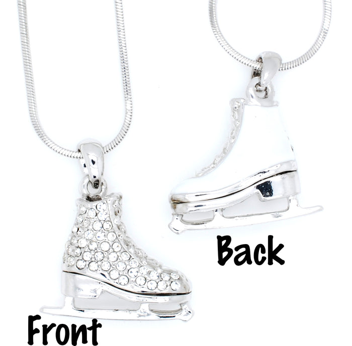 Deluxe Figure Skate Necklace - Enamel/Crystal
