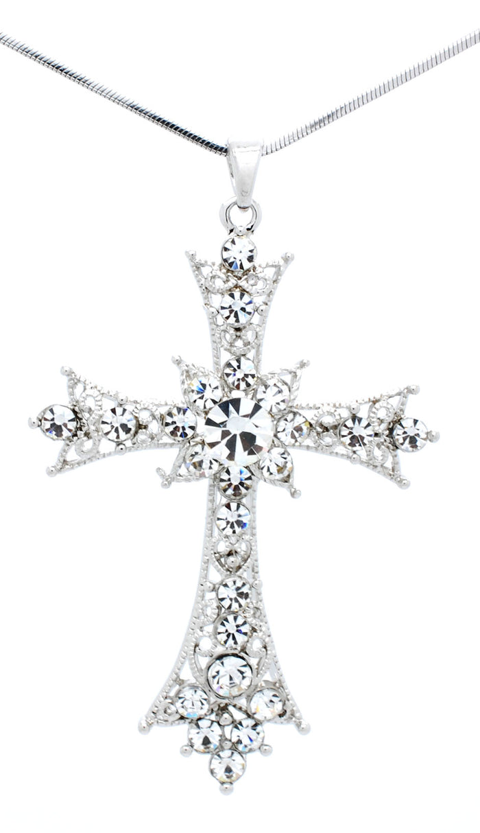 Deluxe Lace Cross Necklace - Large