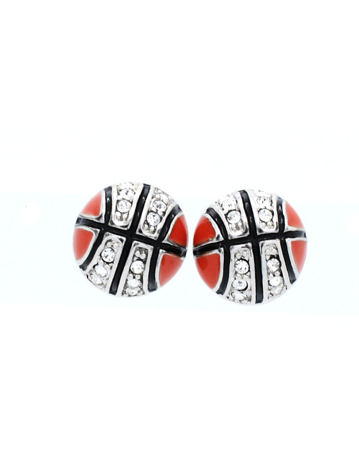 Enamel Basketball POST Earrings