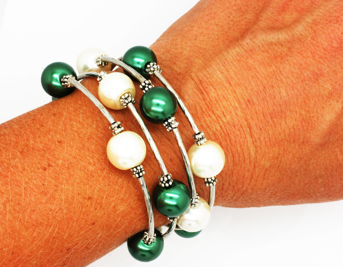 Faux Pearl Wrap Bracelet
