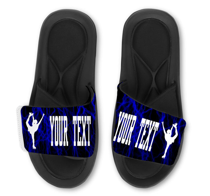 Figure Skater Custom Slides / Sandals Lightning Design