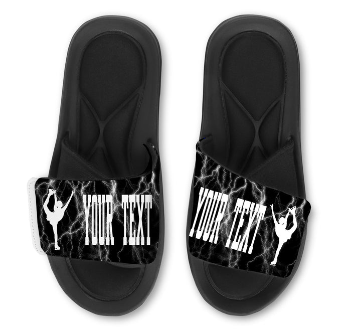 Figure Skater Custom Slides / Sandals Lightning Design