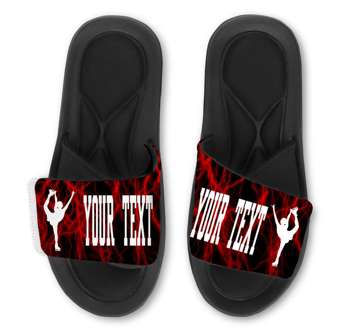 Figure Skater Custom Slides / Sandals Lightning Design