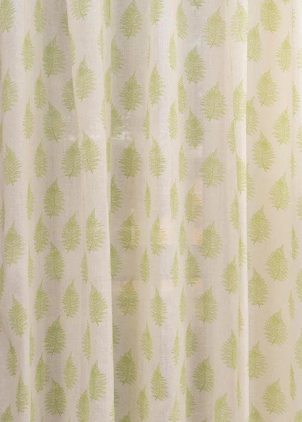 Floating Ferns 100% Cotton Sheer Printed Customizable blind for livingroom & Bedrooms-Light Filtering