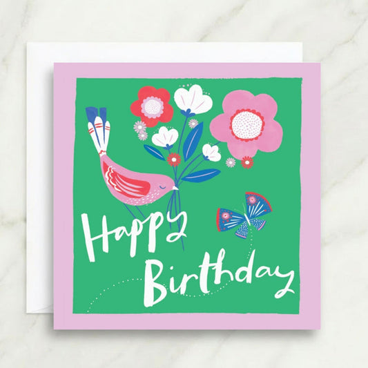 Floral Happy Birthday Card