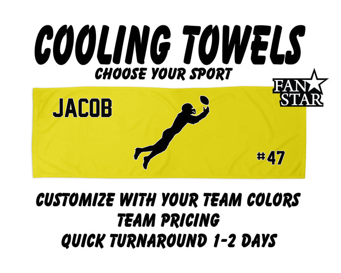 Football Cooling Towel with Solid Color Background