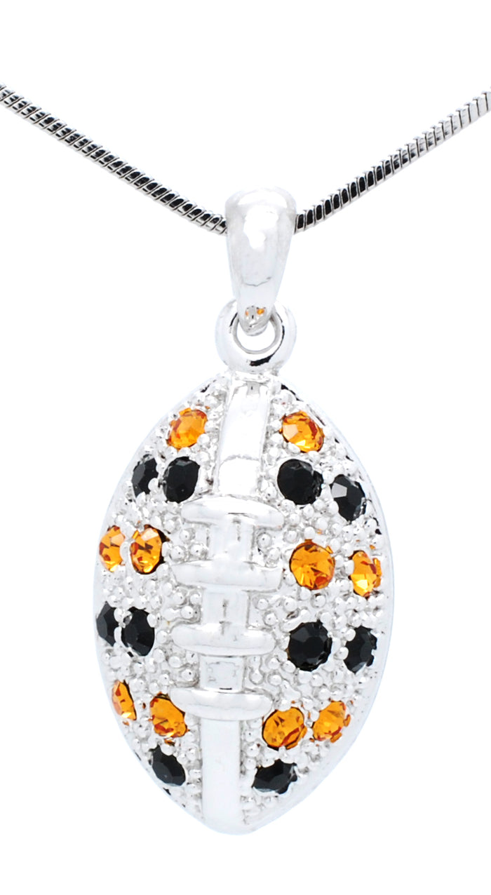 Football Necklace - Large - Two Tone - 18" Chain