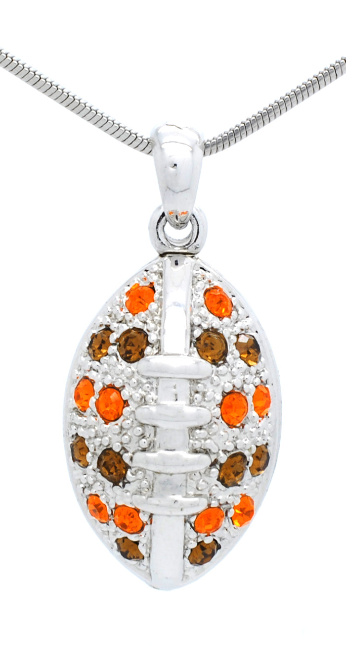 Football Necklace - Large - Two Tone - 18" Chain
