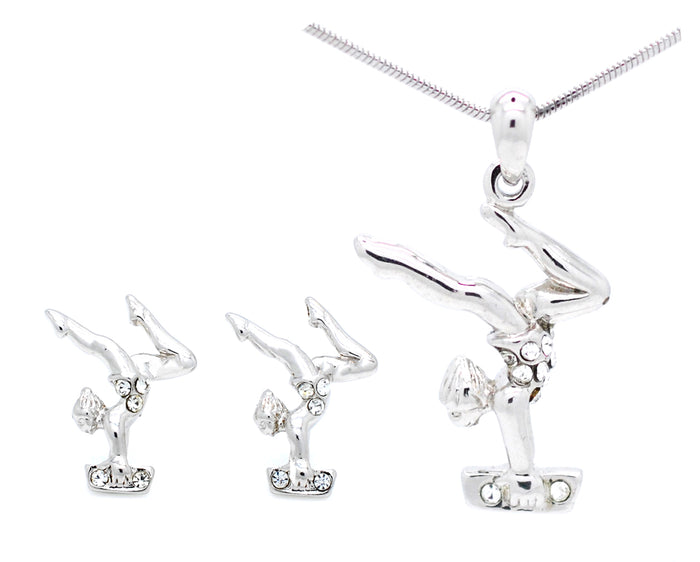 Gymnast Beam Necklace and POST Earring Set