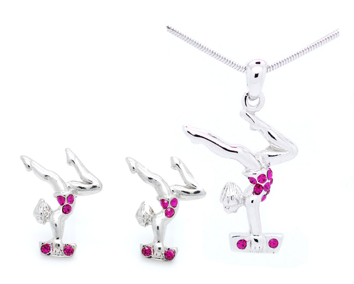 Gymnast Beam Necklace and POST Earring Set