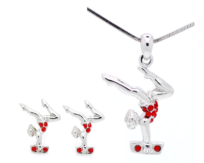 Gymnast Beam Necklace and POST Earring Set