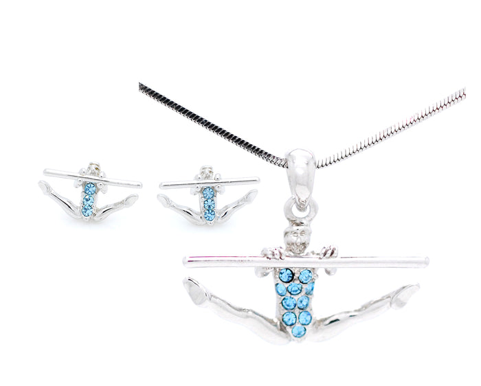 Gymnast Necklace & POST Earring Set - Uneven Bars
