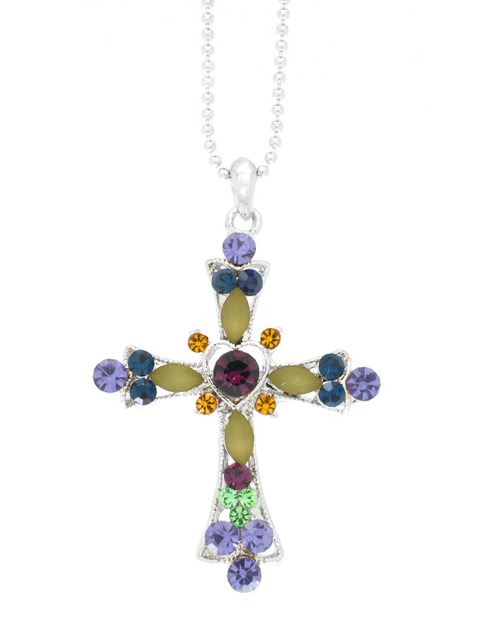 Heart Cross Necklace - Large