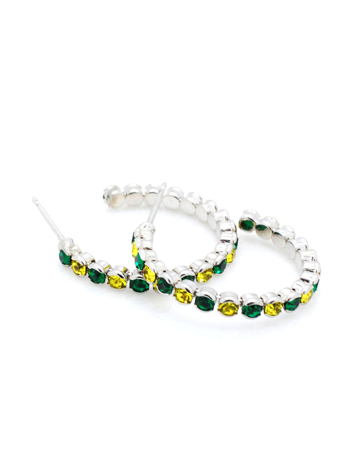 Hoop Earrings - Green/Gold