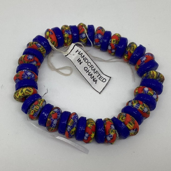 Stretchy Recycled Glass Bead Bracelet