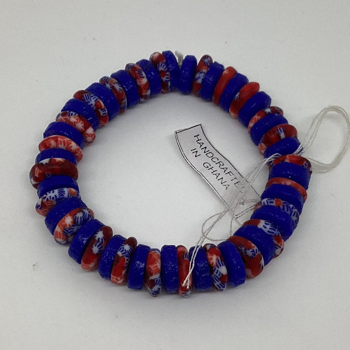 Stretchy Recycled Glass Bead Bracelet