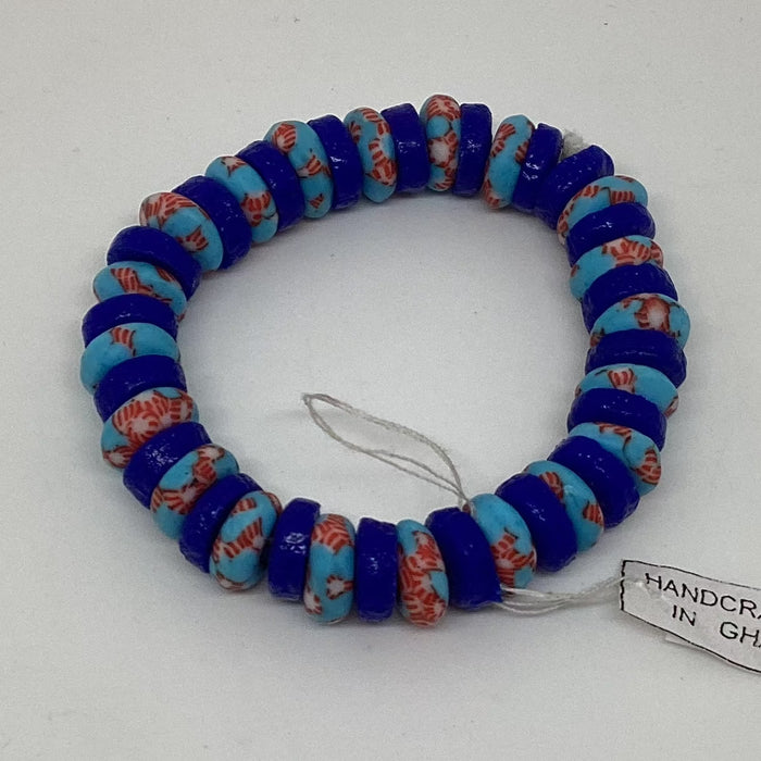 Blue spacers light blue red swirl