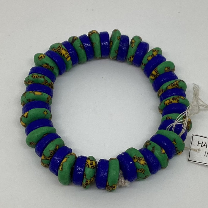 Stretchy Recycled Glass Bead Bracelet