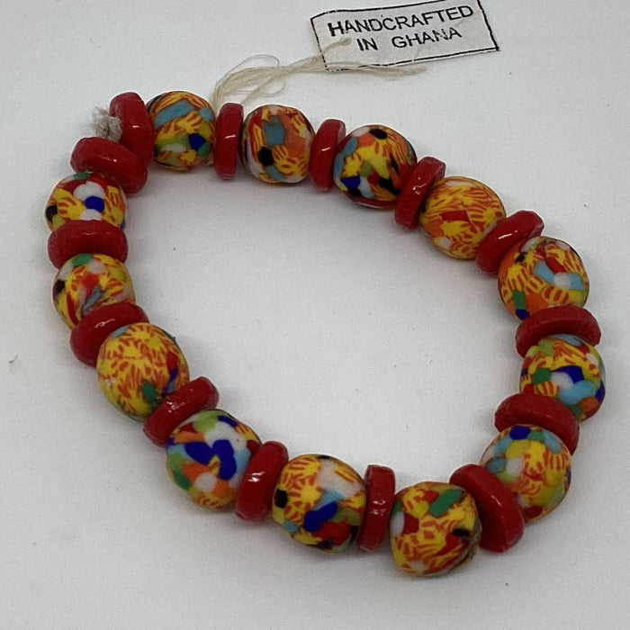 Red spacer mutli rounds beads