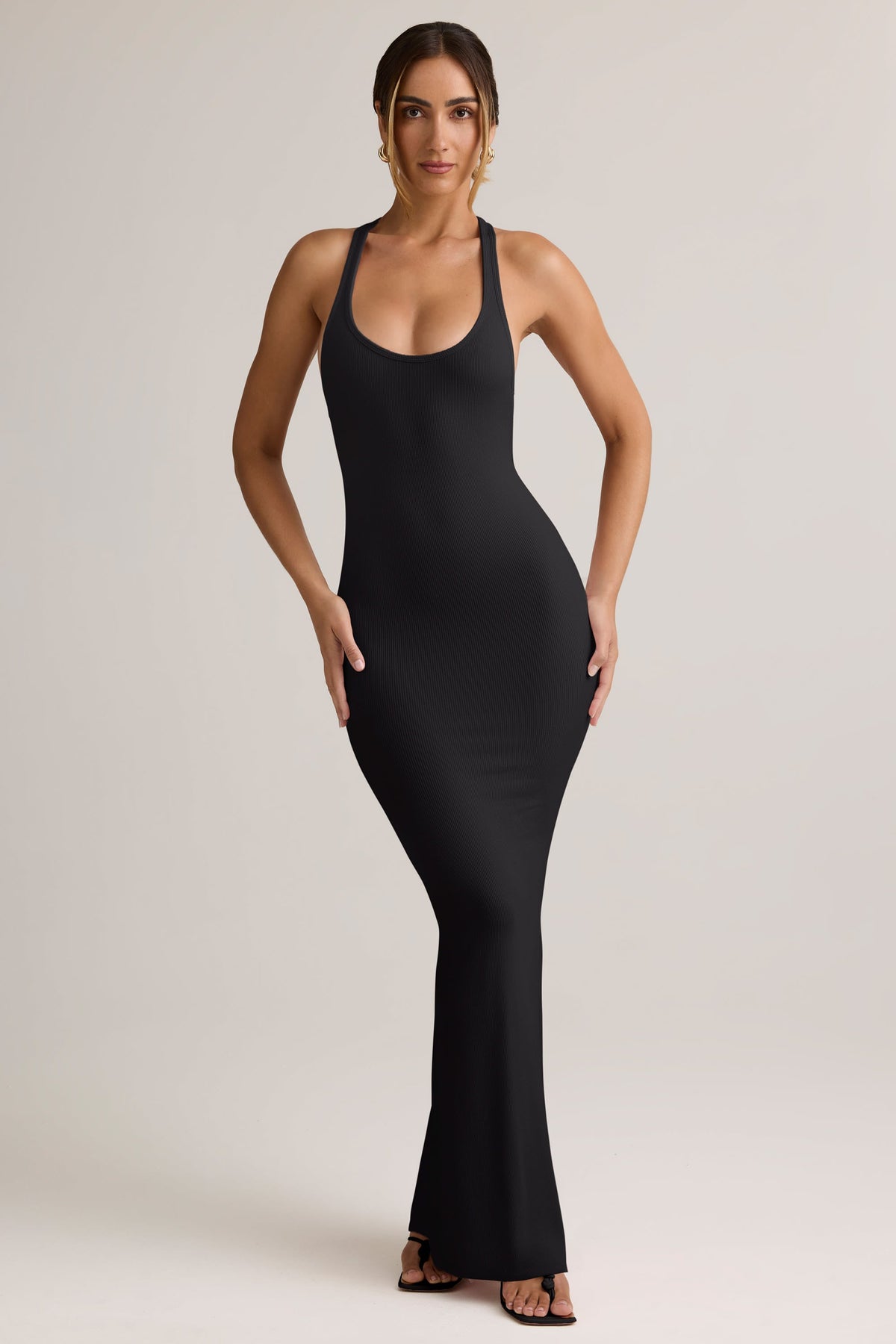 Modal Racerback Maxi Dress in Black