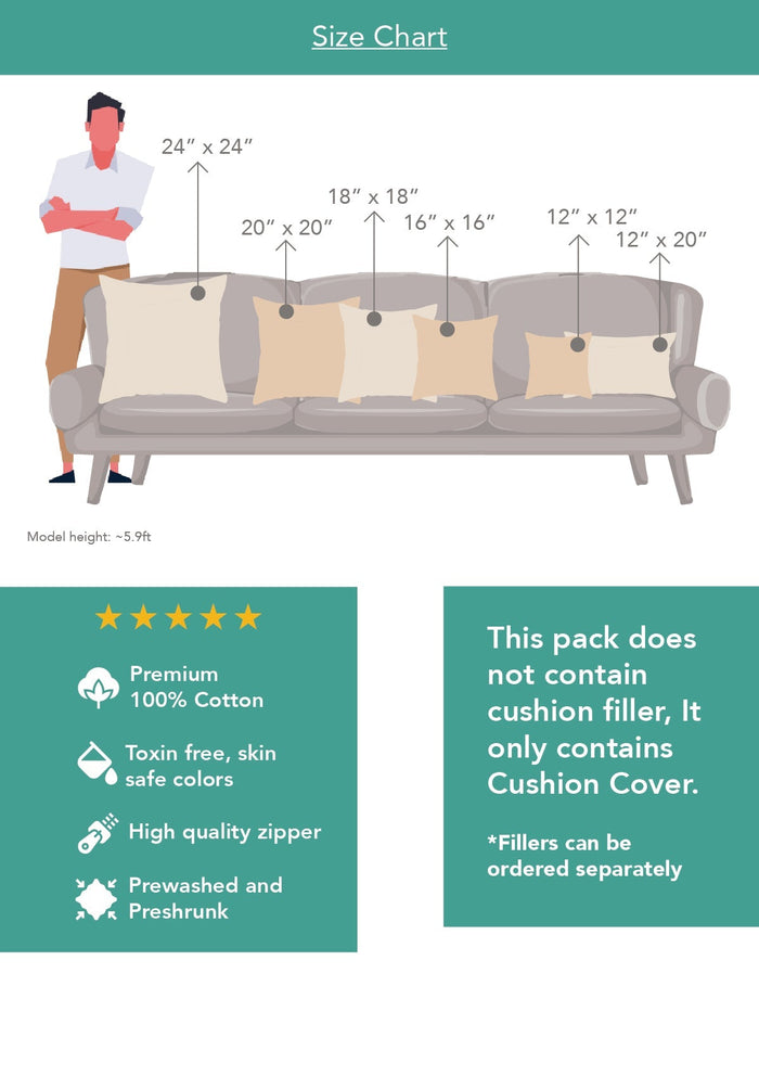 Ivan Blue | Foil Silver Printed Floral |100% Cotton Cushion Cover For Sofa