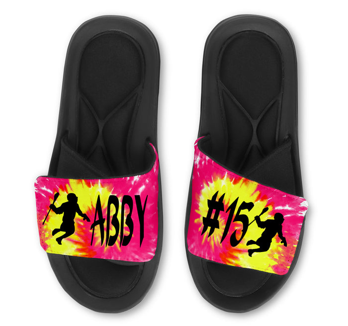 Lacrosse Custom Slides / Sandals -Tie Dye