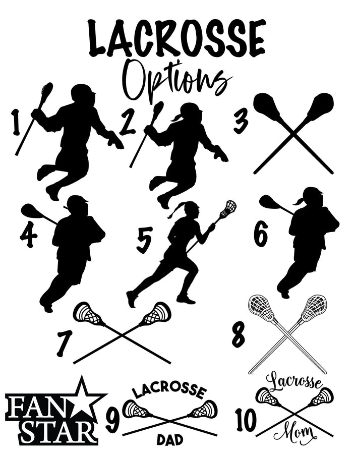 Lacrosse Flames - Customize with Your Name