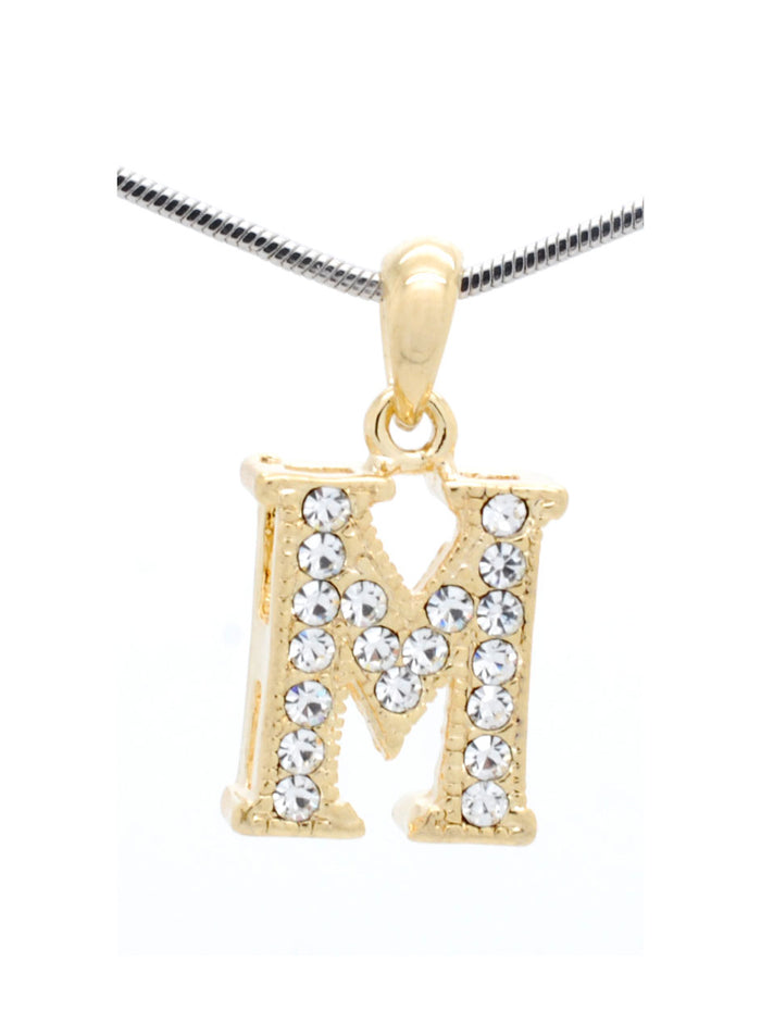 Letter M Dangle Necklace