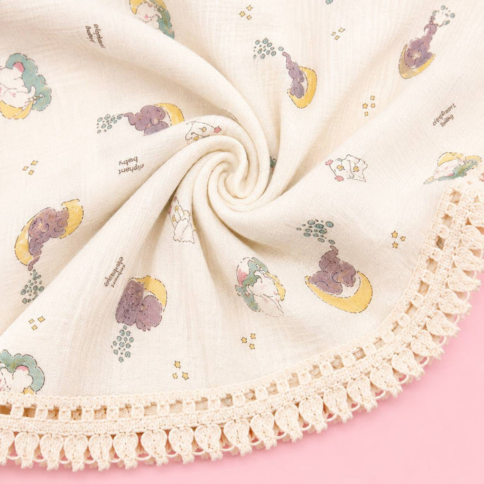 Muslin Baby Swaddle  – Cute Elephant & Moon Print | Soft & Cozy Baby Bedding