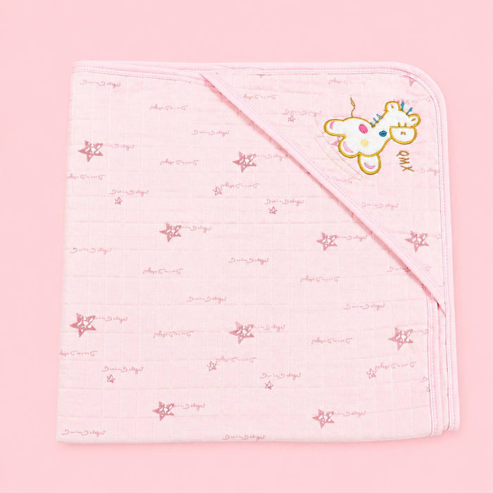 Muslin Hooded Receiving Towel – Cute Giraffe & Star Print | Soft & Cozy Baby Wrap