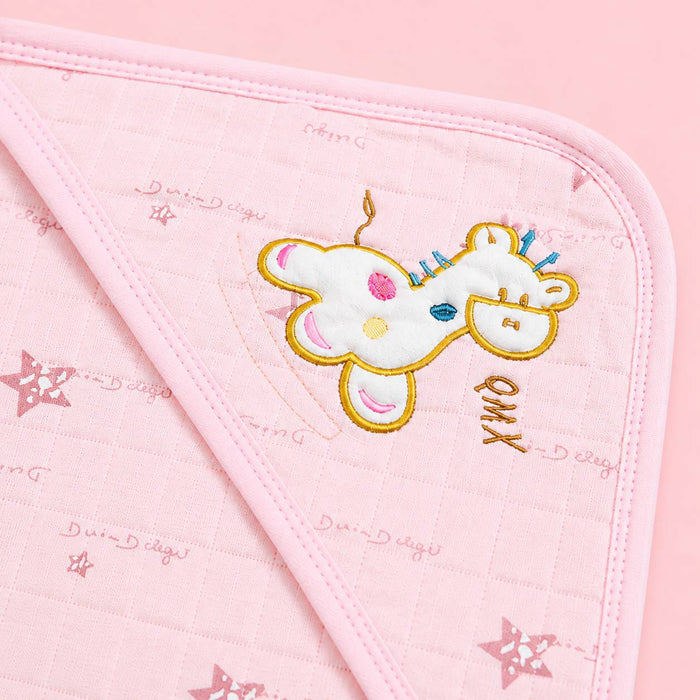 Muslin Hooded Receiving Towel – Cute Giraffe & Star Print | Soft & Cozy Baby Wrap