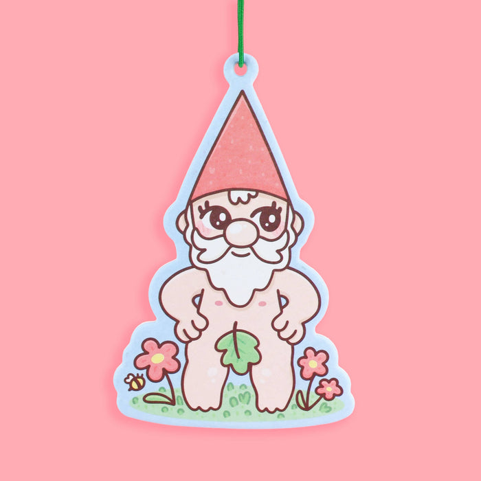 Naked Gnome Woodland Funny Scented Car Air Freshener
