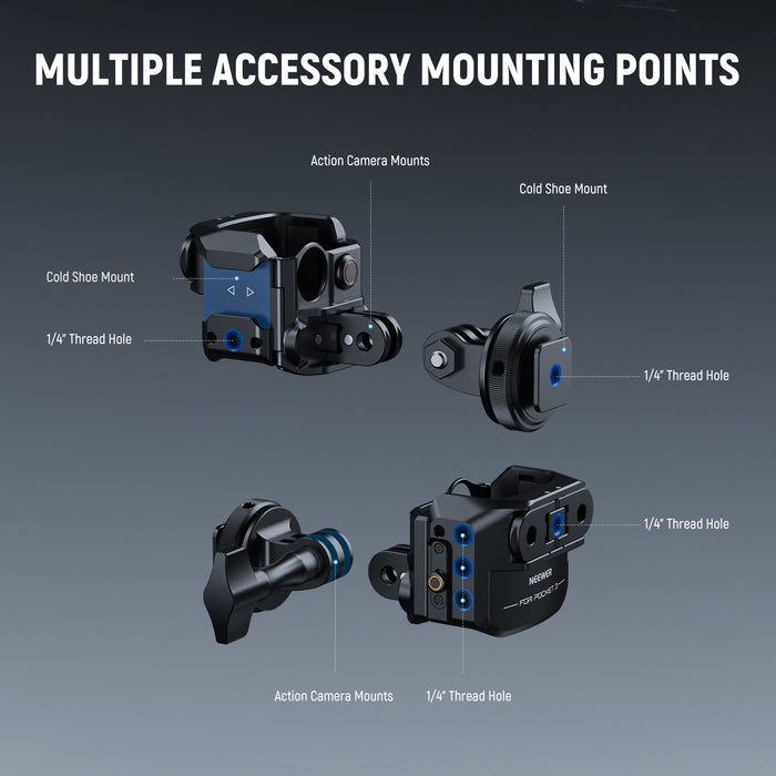 NEEWER AC009 Metal Camera Cage offers multiple aaessory mounting points.