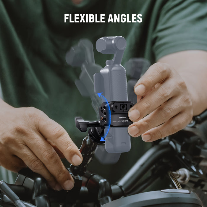 NEEWER AC009 Metal Camera Cage For DJI Osmo Pocket 3 offers flexible angles.