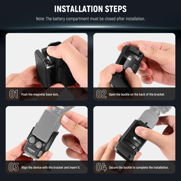 NEEWER BASICS AC015 Magnetic Camera Mount 180° Rotate For DJI Osmo Pocket 3
