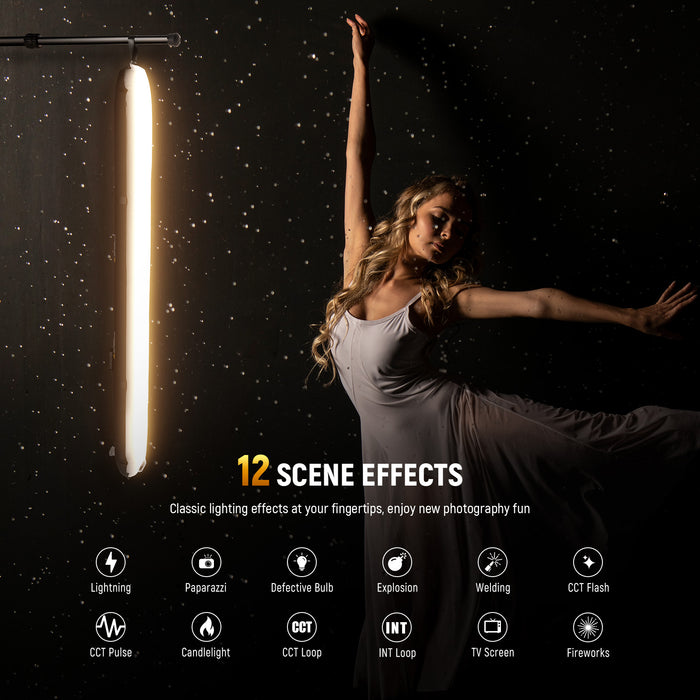 NEEWER GC21B Bi Color Handheld Inflatable LED Fill Light offers 12 scene effects.