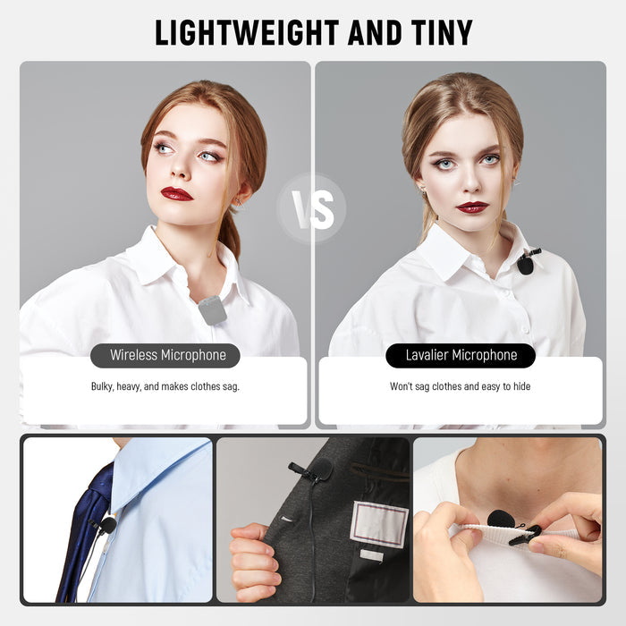 NEEWER CM6 USB C Lavalier Microphone is lightweight and tiny.