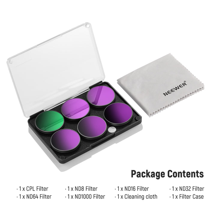 6 Pack ND&CPL Filter Set