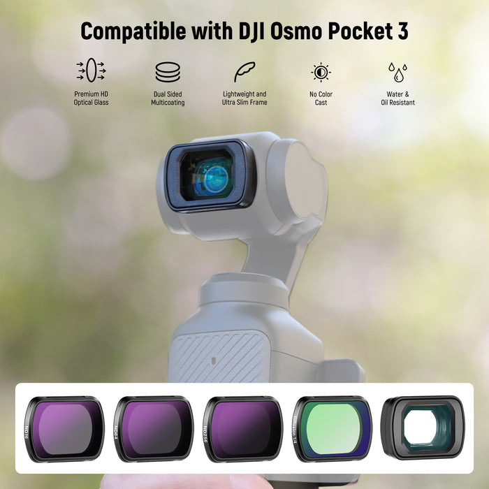 NEEWER FL-B14 ND Filter Set With 0.75X wide Angle Lens For Pocket 3 / Pocket 4 & Xtra Muse