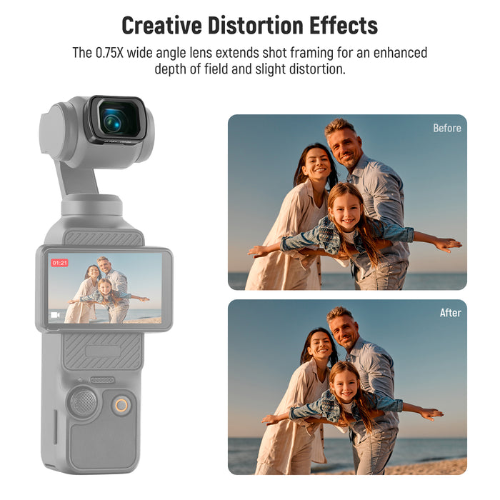 NEEWER FL-B14 ND Filter Set With 0.75X wide Angle Lens For Pocket 3 / Pocket 4 & Xtra Muse